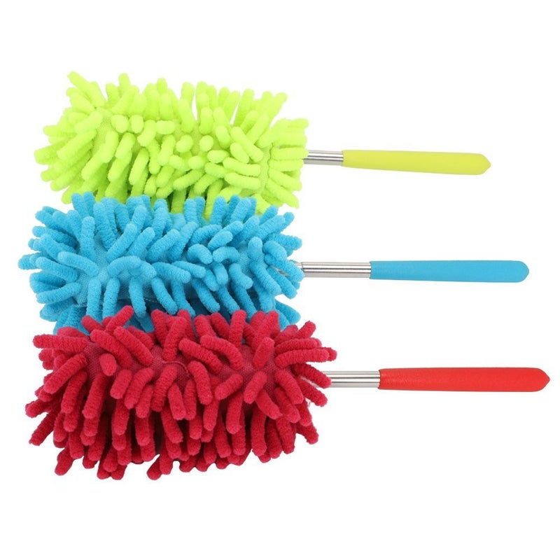 KissDate Microfiber Extendable Hand Dusters Washable Dusting Brush with Telescoping Pole for Cleaning Car, Computer, Air Conditioning, TV and Else Pack of 3 - Image 2